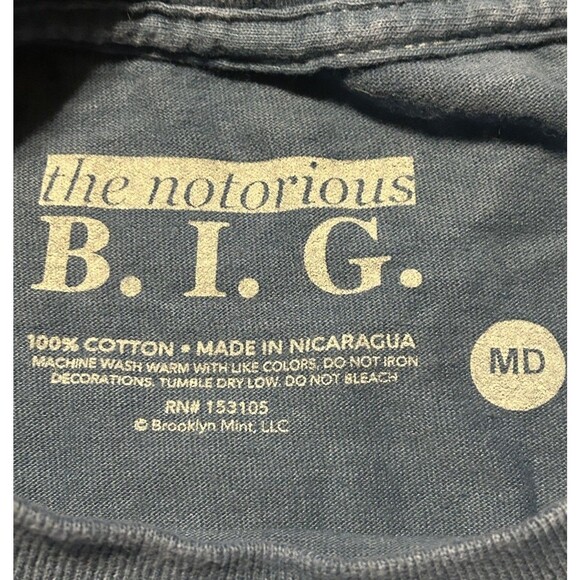 The Notorious B.I.G. Life After Death Graphic T-Shirt Blue Medium Brooklyn Mint - Picture 3 of 3